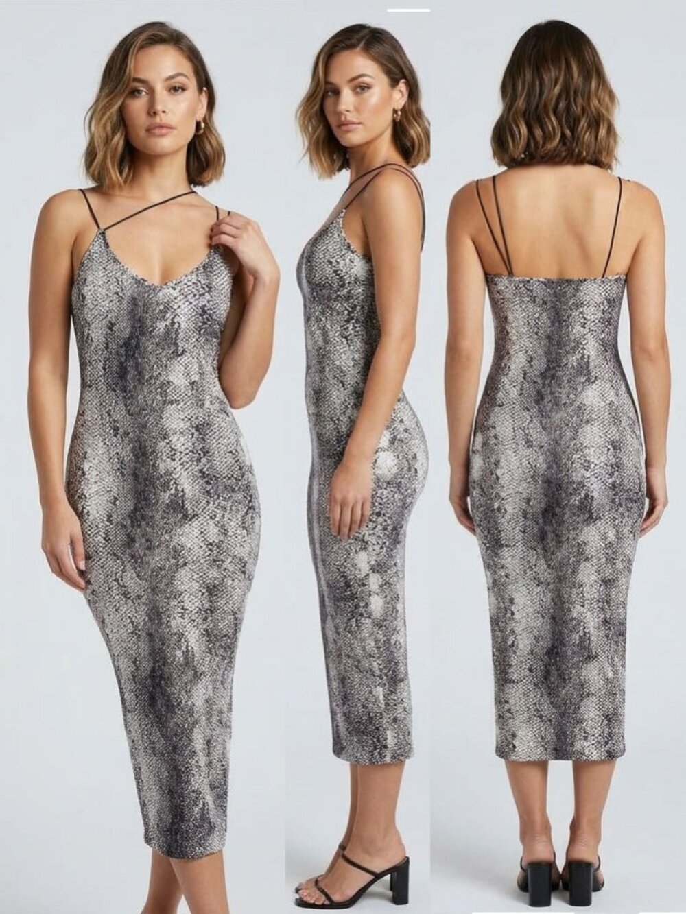 Sexy long snake skin dress